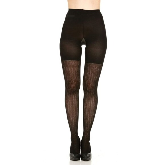 Spanx Love Your Assets Sara Blakely Black Shaping Tights textured  Size 3, 4 & 5 - Picture 1 of 4